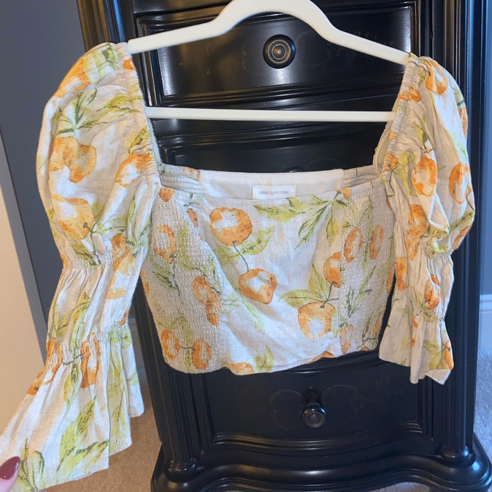 Urban Outfitters orange print crop top